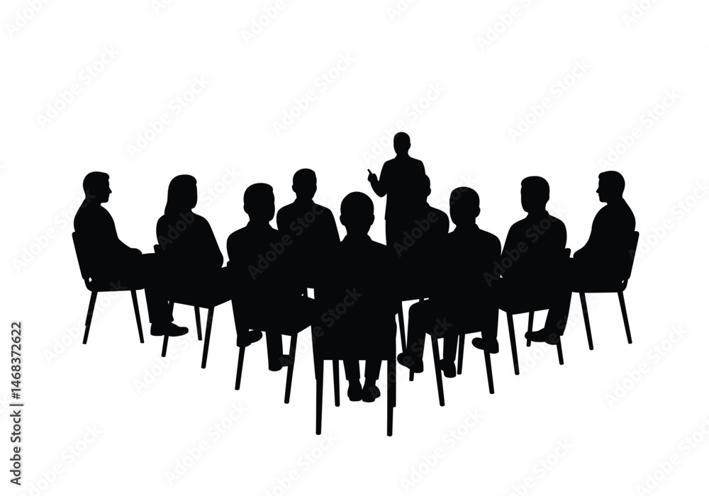 Fototapeta premium Training silhouette. This image depicts a person in an active posture, symbolizing learning, skill development, and physical discipline in a dynamic outline. Vector clipart illustration design.