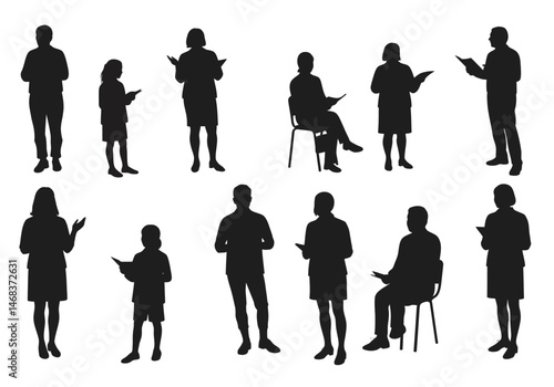 Teachers silhouette. This image illustrates an academic figure in dark outline, representing education, knowledge sharing, and mentorship in an instructional setting.  clipart illustration design.