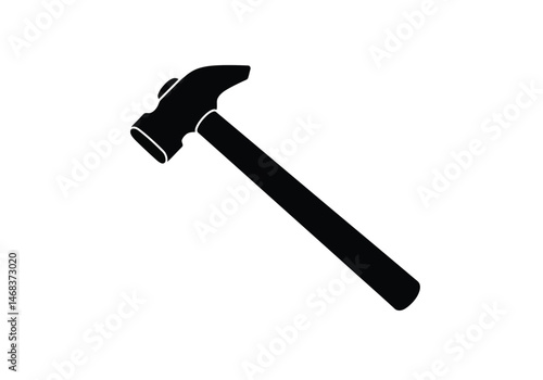 Blacksmith hammer silhouette. This image showcases a blacksmith wielding a hammer, symbolizing craftsmanship, metalworking, and traditional forging techniques. Vector clipart illustration design.