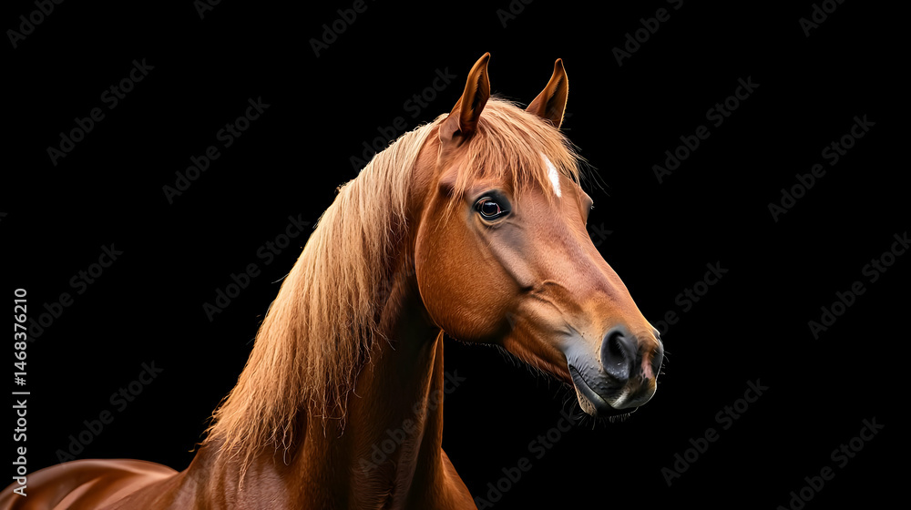 Obraz premium Close Up Portrait Of A Light Brown Horse