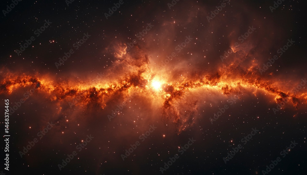 Obraz premium Cosmic fiery nebula