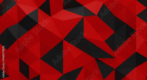 Dynamic Red Black Triangles Angled Flat Design High Resolution