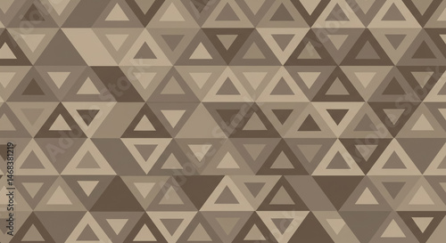 Symmetrical Beige Brown Interlocking Triangles Retro Vector Seamless Matte