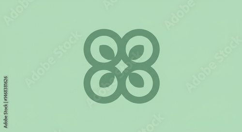 Symmetrical Pastel Green Overlapping Circles Vector Art Centered Matte Finish