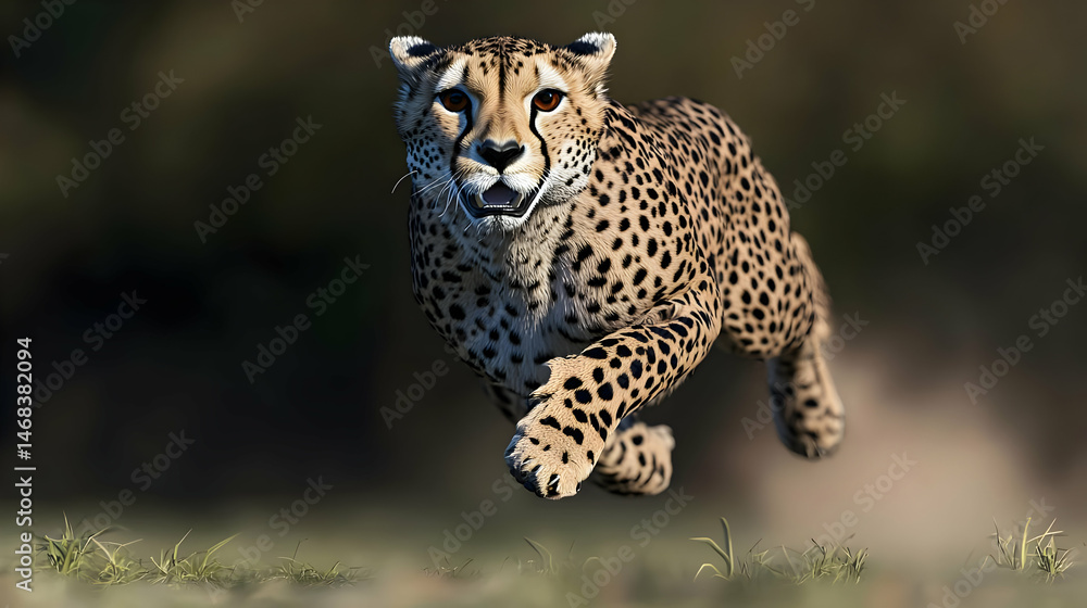 Fototapeta premium Fast Cheetah Running In Nature