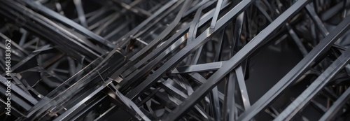 Sleek, intersecting metallic lines form abstract geometric shapes  , grid, background