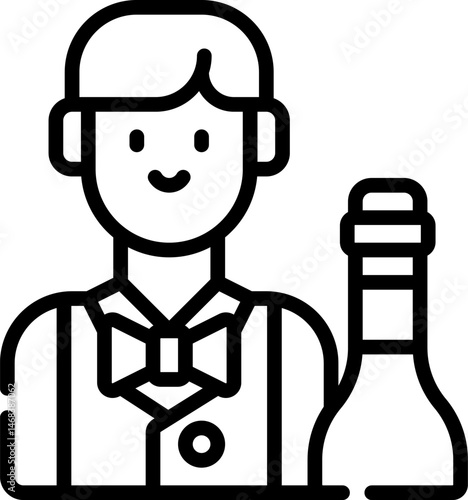 bartender illustration on a white background     