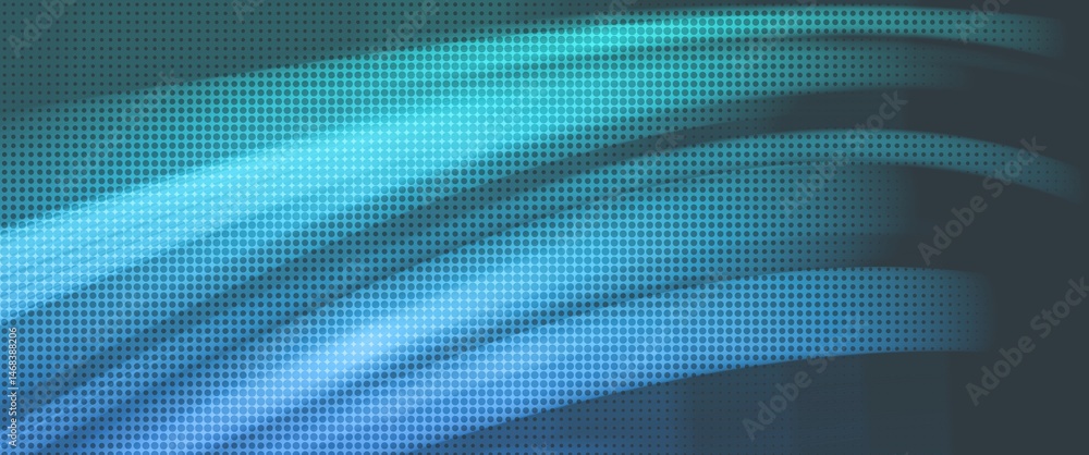 Naklejka premium green and blue abstract wave background with motion blur and halftone texture