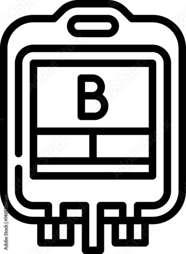 blood type b illustration on a white background    