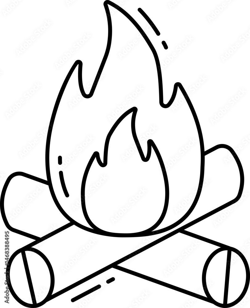 bonfire illustration on a white background bonfire illustration on a white background