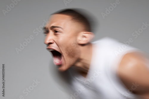 dynamic portrait of basketball player captured in motion showcasing random emotion