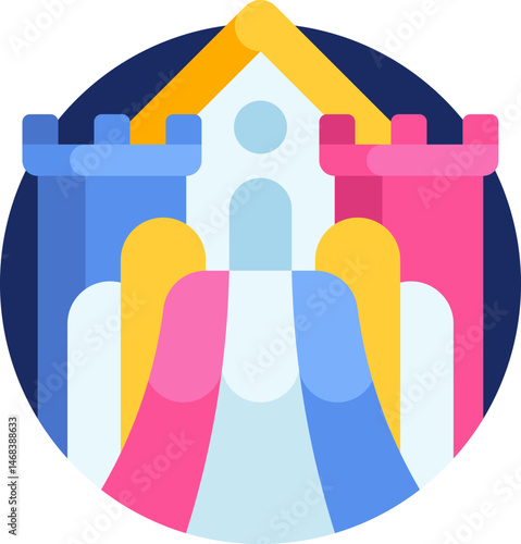 bouncy castle illustration on a white background     