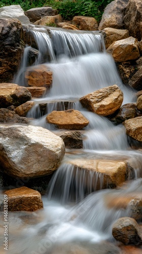 Cascading waterfall over rocks (1)
