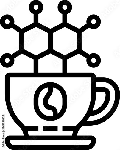 caffeine illustration on a white background     