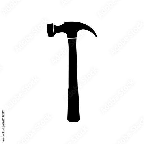 Black claw hammer silhouette vector graphic for construction and diy projects