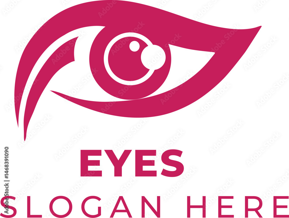 Obraz premium Hyper-Realistic Eyeball Vector with Strong Magenta-Pink Iris on Clean White Background