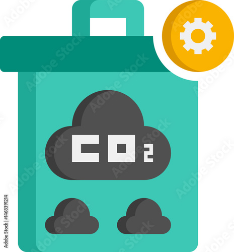 carbon dioxide illustration on a white background    