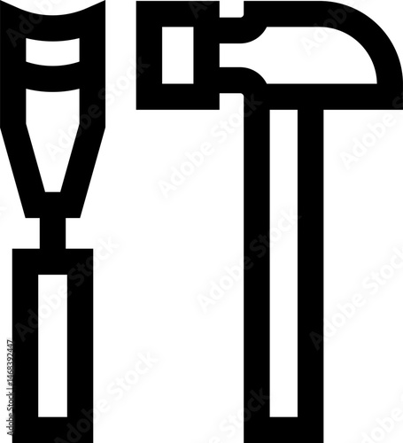 chisel illustration on a white background     