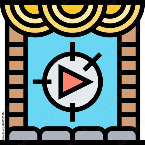 cinema screen illustration on a white background    