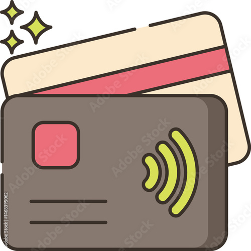 contactless illustration on a white background     