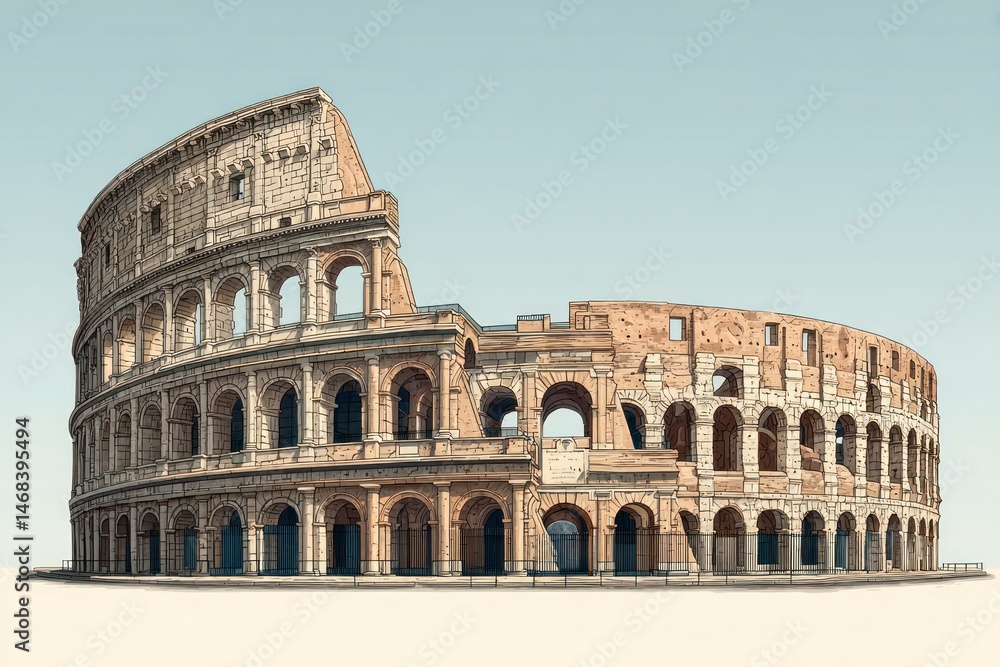 Obraz premium Ancient architectural marvel with iconic arches and historical charm perfect for history enthu