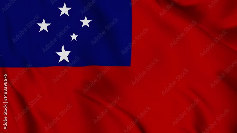 Cinematic Samoa Flag Raising Scene with Crowd Applause
