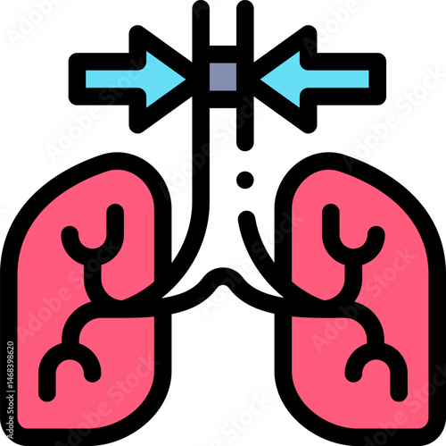 difficulty breathing illustration on a white background     