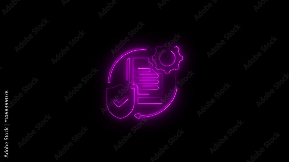 Glowing neon guidelines icon.HD motion graphic video animation with neon effects.isolated on a black background. Glowing neon guidelines icon.HD motion graphic video animation with neon effects.isolated on a black background.