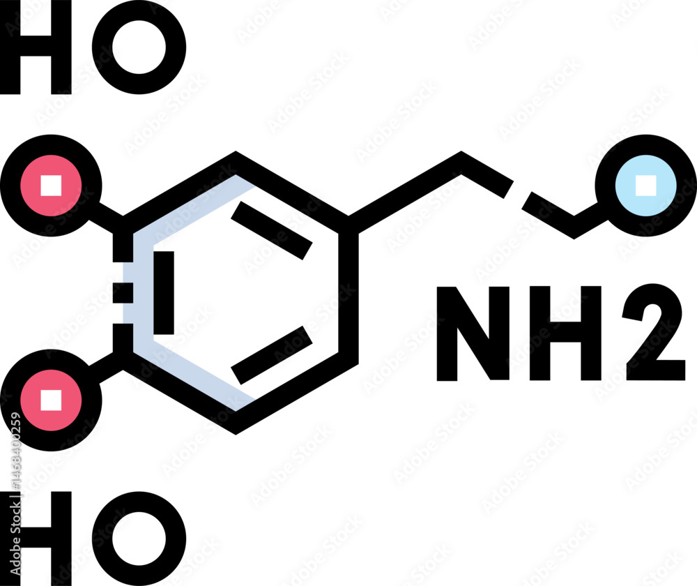 dopamine (3) illustration on a white background dopamine (3) illustration on a white background