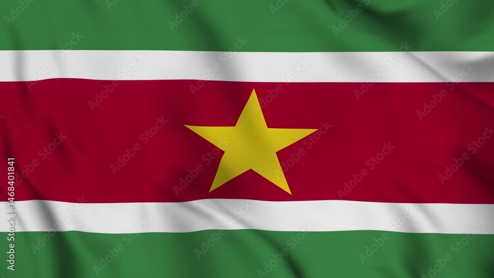 Windy Day Suriname Flagpole Scene with Natural Movement Windy Day Suriname Flagpole Scene with Natural Movement
