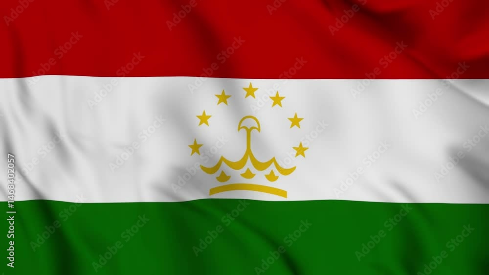 Ultra Smooth Waving Tajikistan Flag Loop with Shadows Ultra Smooth Waving Tajikistan Flag Loop with Shadows