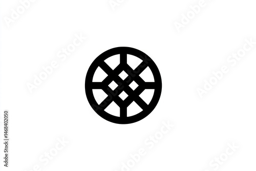 Geometric Circle Design with Intersecting Lines and Diamond Shapes for Modern Decor and Creativ