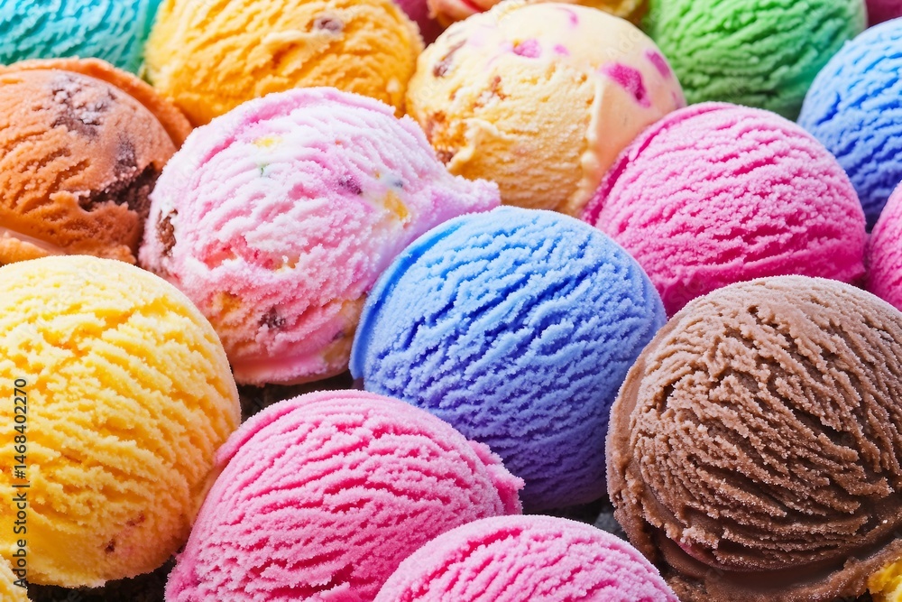 Colorful Ice Cream Scoops Background stock photo Colorful Ice Cream Scoops Background stock photo