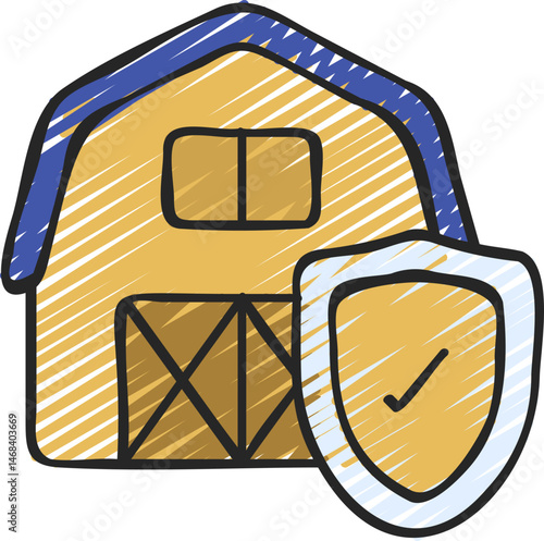 farmhouse illustration on a white background     