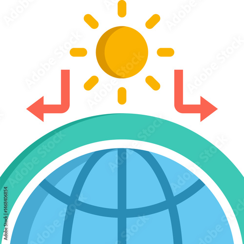 greenhouse effect illustration on a white background     