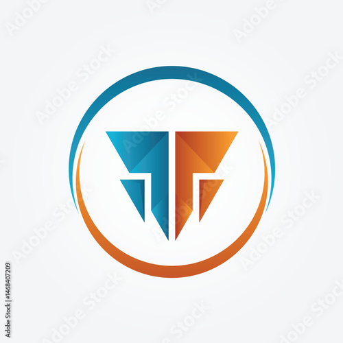 Letter T Triangle Diamond logo icon design illustration