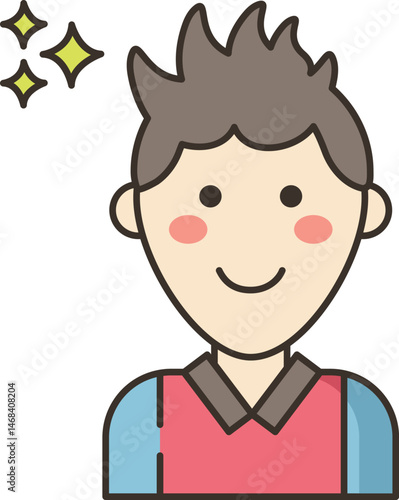 hairstyling illustration on a white background     