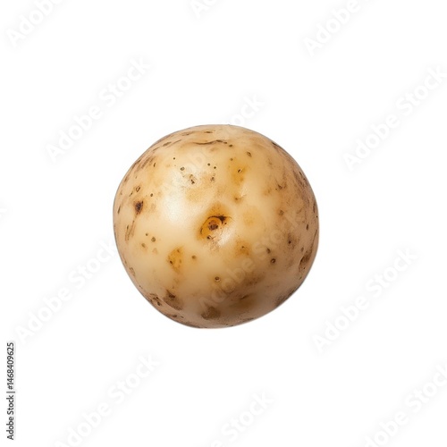 Single potato isolated on white background