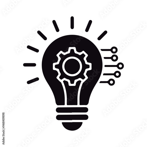 Smart Solution Concept. Digital Innovation Bulb.
