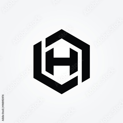 Letter H Hexagon initial logo icon Design Illustration 2