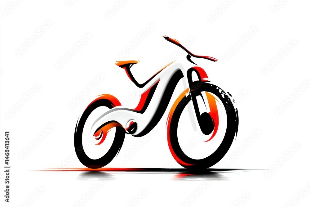 Obraz premium Stylish Abstract Bicycle Design with Dynamic Lines and Vibrant Colors for Modern Art Sports a