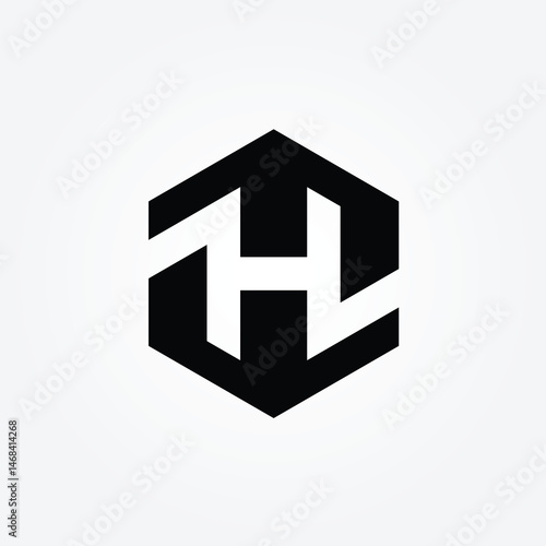 Letter H Hexagon initial logo icon Design Illustration