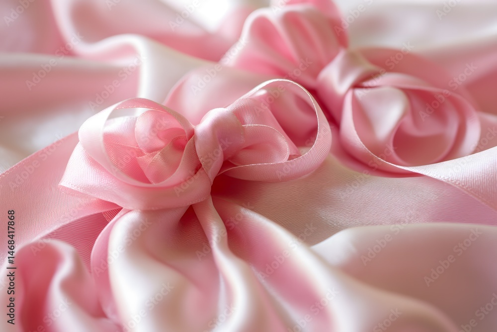 Pink Satin Ribbon and Fabric Texture