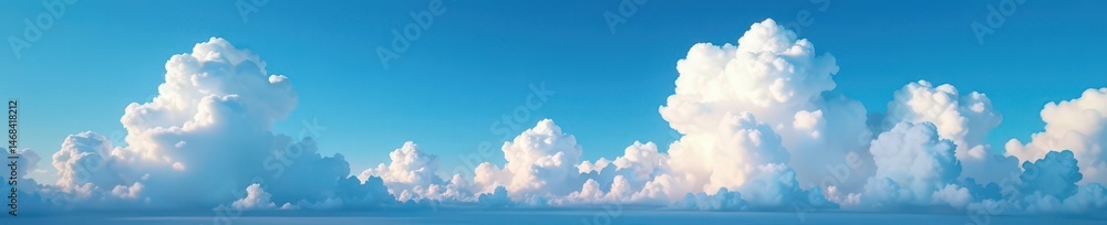 Dramatic cumulus cloudscape, deep blue sky canvas , daytime, texture Dramatic cumulus cloudscape, deep blue sky canvas , daytime, texture