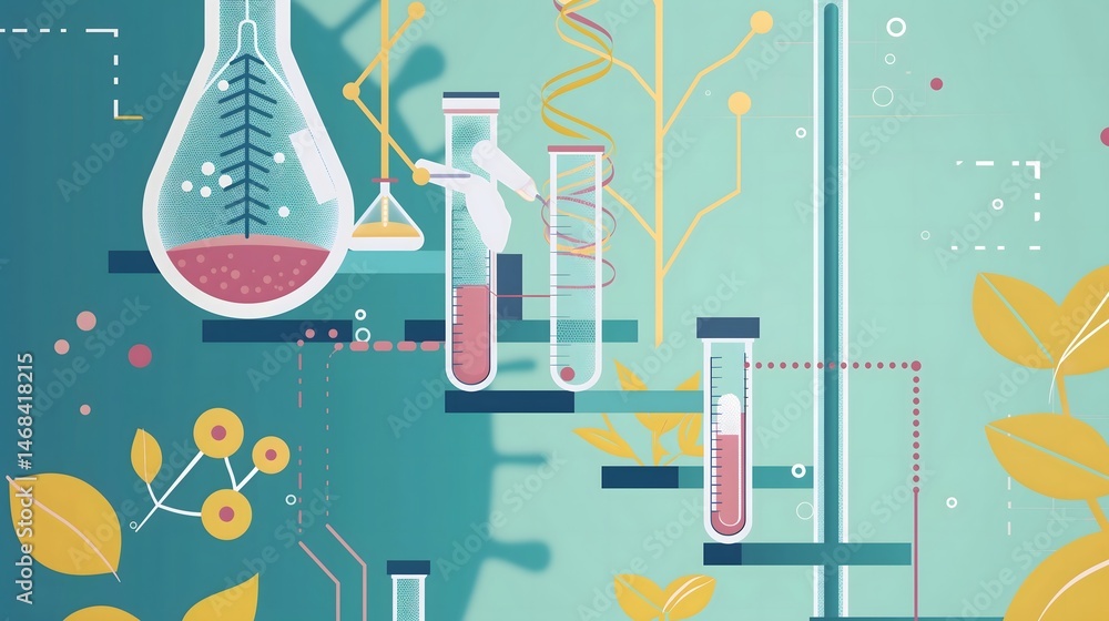 Abstract Scientific Research Illustration