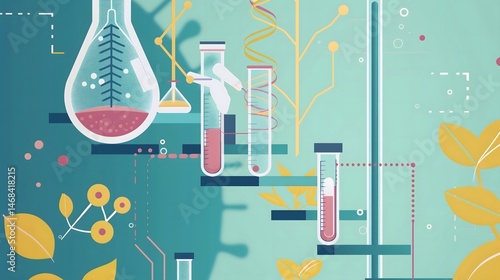 Obraz na płótnie Abstract Scientific Research Illustration w salonie