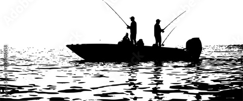 Vector set of fishing boats silhouettes
