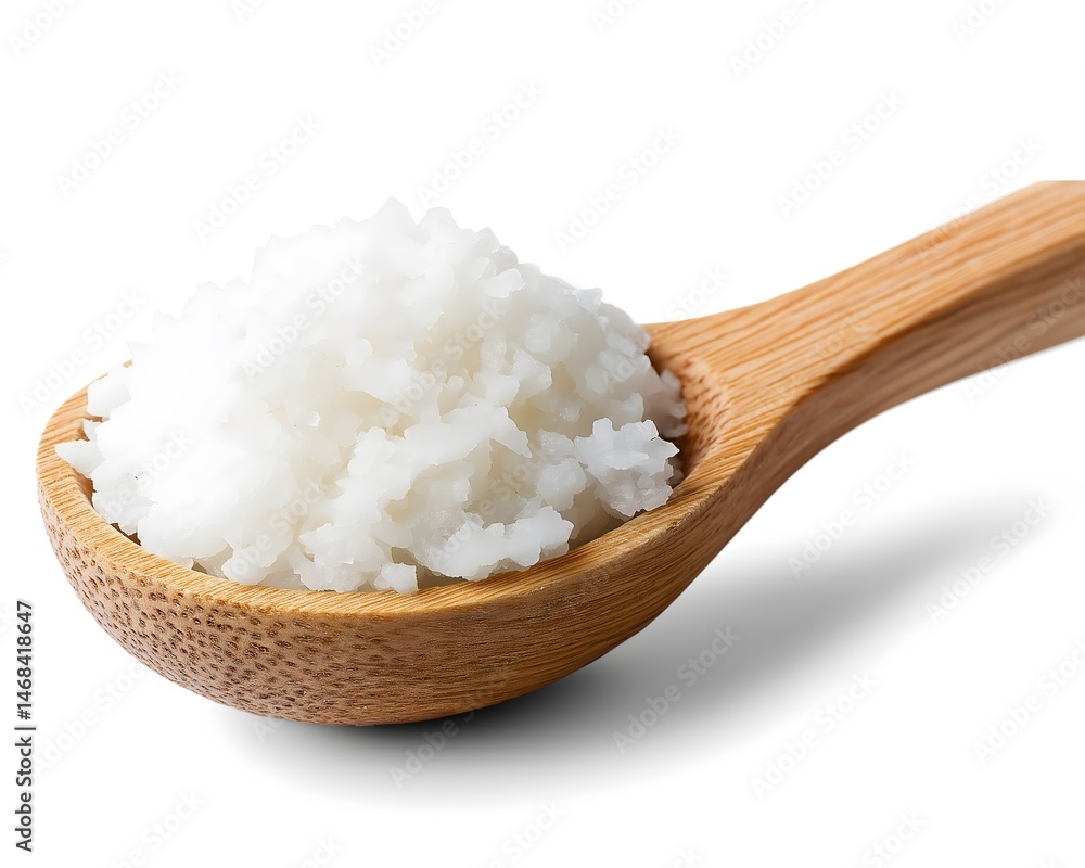 White Food Product in Wooden Spoon
