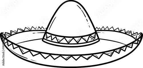 A doodle style icon of a sombrero hat

