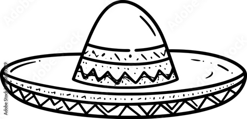 A doodle style icon of a sombrero hat
